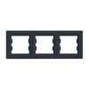 Ramka 3-krotna Pozioma Do Gniazda Potrójna Asfora Antracyt