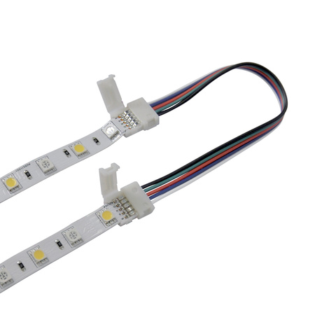 Złączka do Taśm LED RGBW Kątowa Elastyczna Dwustronna 5pin 10mm Biała Sanico Goldlux