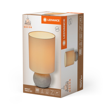 Lampa Stołowa Oprawa Biurkowa Stojąca Dekoracyjna E27 Beżowy Szary USB-C Decor Ledvance