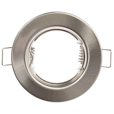 Oprawa HALOGENOWA Podtynkowa Stała Okrągła Satyna Blacha GU10 MR16