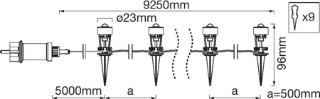 Dekoracyjne Punkty Świetlne LED Ogrodowe 6W 480lm 3000K IP65 Przezroczysty Endura Ledvance