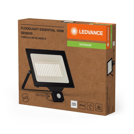 Naświetlacz LED Halogen Zewnętrzny Reflektor z Czujnikiem Ruchu 100W 10000lm 4000K Zimna Natynkowy Czarny IP44 Floodlight Ledvance
