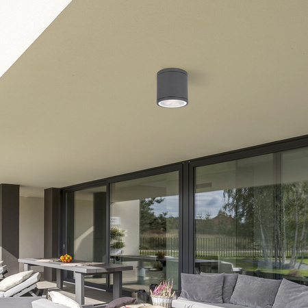 Lampa Ogrodowa Zewnętrzna Kinkiet Elewacyjny LED GU10 IP54 Antracyt Minimalistyczny Akron Rabalux