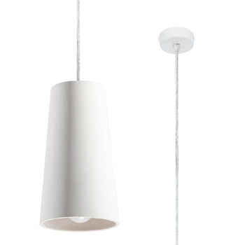 Lampa Sufitowa Wisząca GULCAN GU10 Zwis Ceramiczna Minimalistyczna Biała SOLLUX