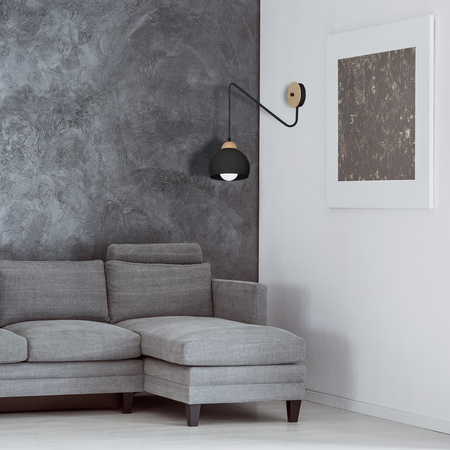 Kinkiet w stylu skandynawskim lampa ścienna MiLAGRO DAMA 1x E27 Drewno + metal