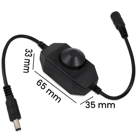 Ściemniacz Do Taśm LED Sterownik Manualny 6A 12 - 24V CZARNY