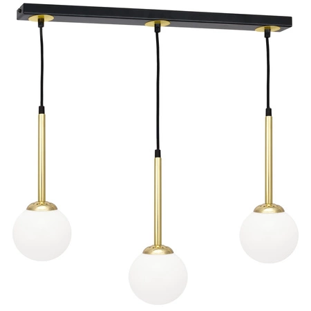 Lampa wisząca czarny mosiądz MiLAGRO PARMA 3x E14