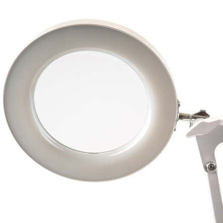 ZESTAW Lampka Biurkowa LED 8W CCT Kreślarska Stołowa Lupa LUCA 2 Biała + Adapter USB 5V/1A DC LUMILED