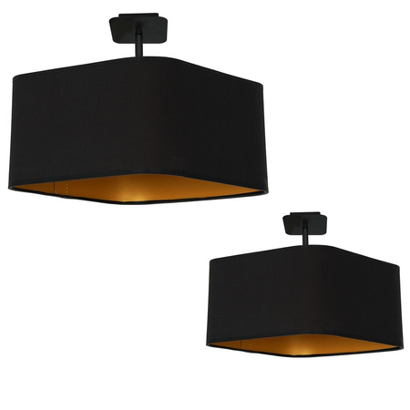 Lampa Sufitowa NAPOLI 1xE27 Czarno-Złota Abażur Milagro