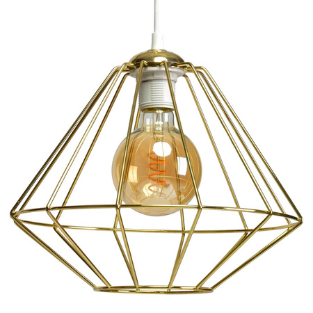 Lampa wisząca LUPO 1xE27 Geometryczny Kształt Loft Biała Złota MLP6266 Milagro Metal