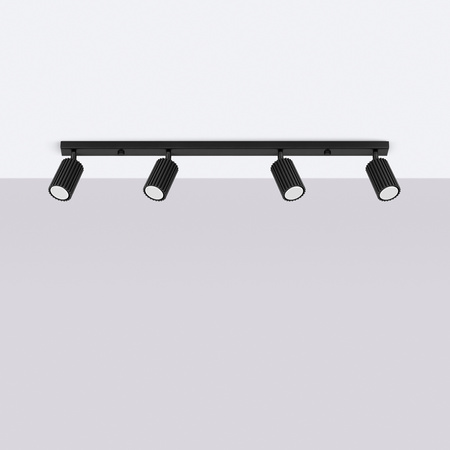 Lampa Sufitowa Reflektor Tuba Spot 4x GU10 Czarna Karbon Deep Space SL.1584 Sollux