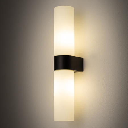 Kinkiet Ścienny Lampa Natynkowa 2x G9 Czarna Wodoodporna Łazienkowa IP44 Nowoczesna NATALIE 10728 Nowodvorski