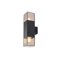 Lampa Ogrodowa Zewnętrzna Kinkiet Elewacyjny LED 2x E27 IP54 Czarny Nowoczesny Loanda Rabalux