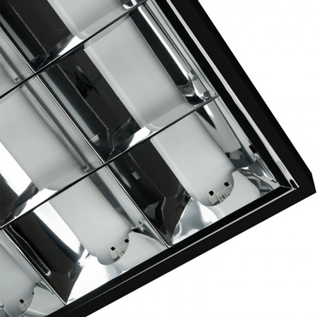 Oprawa Natynkowa Rastrowa LED 4 x T8 60 cm G13 Czarna
