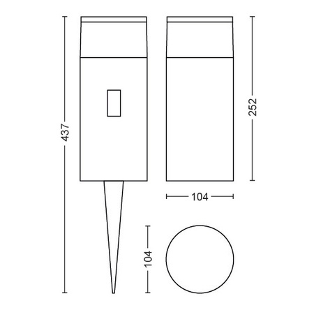 Lampa Ogrodowa Zewnętrzna LED SŁUPEK 25cm 8W 590lm IP65 White and Color Ambiance RGB + TW Czarna Inteligentna SMART Zigbee Bluetooth Calla Philips HUE