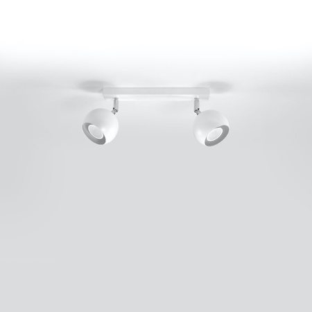 Lampa Sufitowa Oprawa Natynkowa Reflektor 2x GU10 Ruchoma Minimalistyczna Kulista Biała Nowoczesna Oculare Sollux