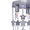 Lampa dziecięca sufitowa szara Żyrandol dla dzieci Gwiazdki STAR 3x E27 Metal i kryształki Milagro