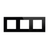 Ramka SZKLANA do gniazda czarna potrójna