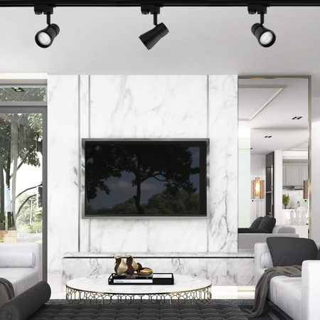 Reflektor Szynowy GU10 Czarny AURA Lampa do Szynoprzewodów Jednofazowych