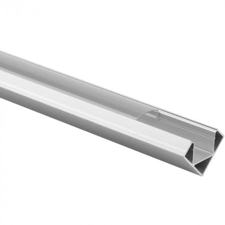 Profil Aluminiowy do LED Srebrny Narożny 2m z Przezroczystym Kloszem i Zaślepkami Ecolight