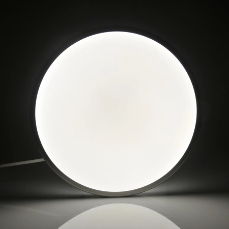 PLAFON LED lampa oprawa sufitowa biały/nikiel 30cm 15W 4000K KERN GOLDLUX (Polux)