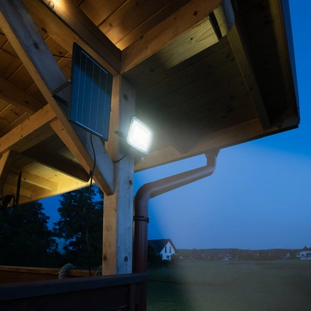 Naświetlacz Solarny LED Halogen 100W Lampa Ogrodowa 4000K IP65 Czujnik Ruchu PIR + Pilot FULGOR LUMILED