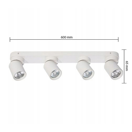 Lampa Sufitowa Ścienna TIMO Kinkiet Reflektor Oprawa Halogenowa Ruchoma 4xGU10 Biały Okrągły LVT