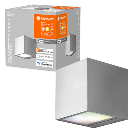 Inteligentny kinkiet elewacyjny LEDVANCE WIFI SMART+ BRICK WALL SILVER GREY 14W 550 lm LEDVANCE