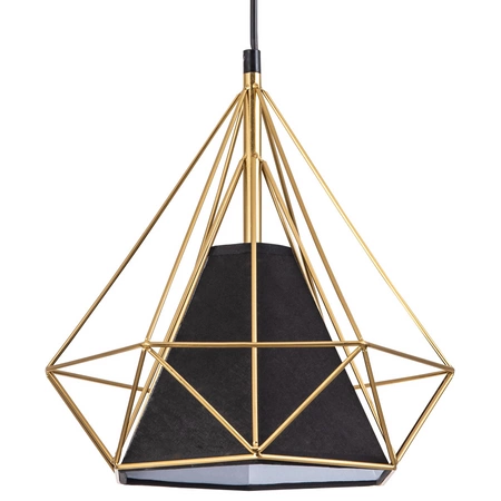 Lampa Wisząca Sufitowa HIRA 3x E27 Zwis Czarna Złota GOLDLUX (Polux)