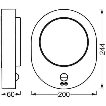 Lampa Ogrodowa Zewnętrzna Kinkiet Elewacyjny LED 8W 370lm 3000K IP44 Srebrny Z Czujnikiem Ruchu i Zmierzchu Endura Ledvance