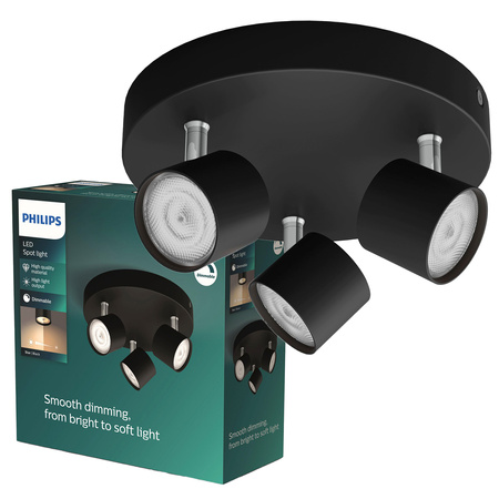 Lampa Sufitowa Reflektor LED 13.5W 1500lm 2700K Czarna Star Philips