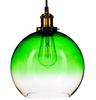Lampa Wisząca Czarno-Zielona Ombre E27 Sufitowa Zwis Szklany Klosz Nowoczesna