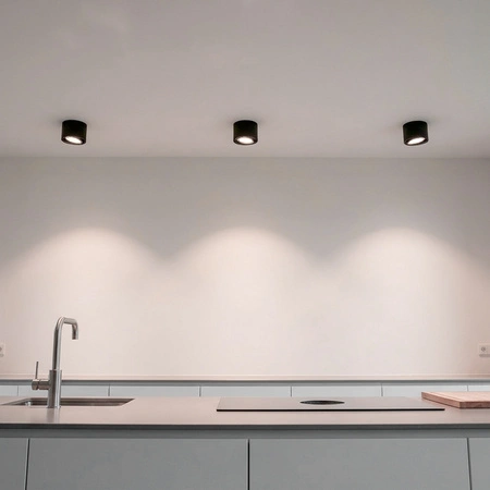 Oprawa Natynkowa HALOGENOWA SPOT TUBA Ruchoma GU10 ES111 Okrągła Czarna 100mm TELES LUMILED