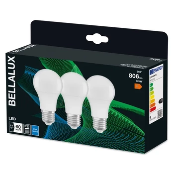 3PAK Żarówka LED E27 A60 8,5W = 60W 806lm 4000K Neutralna 200° BELLALUX