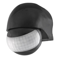 Czujnik Ruchu Zewnętrzny Regulowany PIR IP44 Czarny