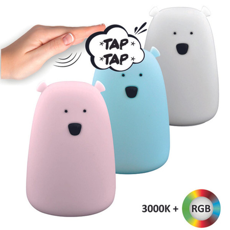 Lampka dekoracyjna nocna LED RGB z akumulatorem MIŚ Niebieski GOLDLUX (Polux)