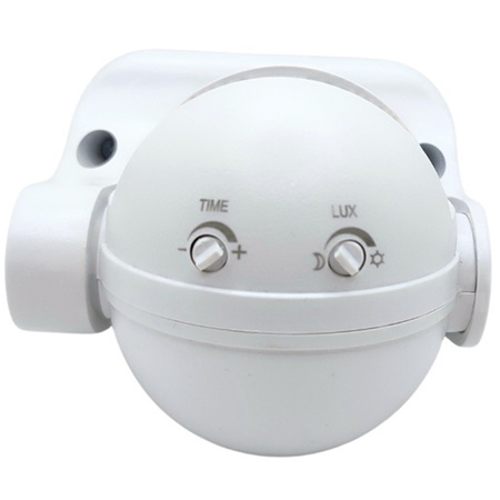 Czujnik Ruchu i Zmierzchu PIR 180° 12m IP44 Biały