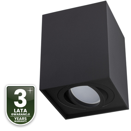 Oprawa Natynkowa HALOGENOWA Spot Tuba Ruchoma GU10 Kwadratowa Czarna 84mm AMAT-M LUMILED