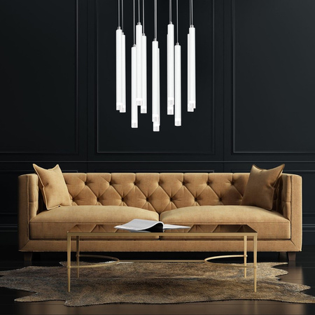 Lampa wisząca ALBA 12 W LED Sople Podłużna Biała ML228 Milagro Metal + Akryl