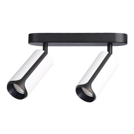 Lampa Sufitowa Spot Tuba Reflektor Oprawa Halogenowa 2x GU10 Ruchomy Czarny Biały Sento Masterled