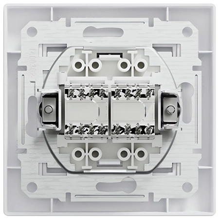 Gniazdo Komputerowe Podwójne Asfora 2x RJ45 Białe