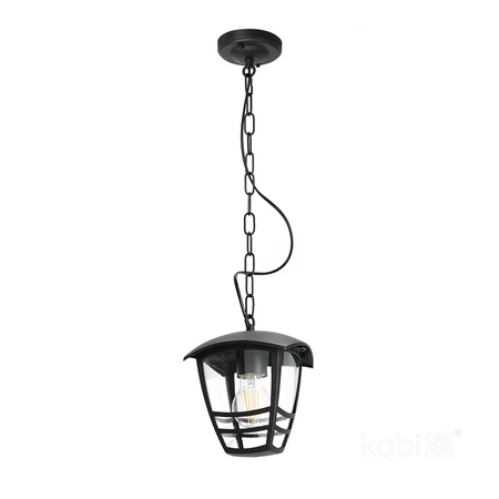 Lampa Wisząca Ogrodowa Zewnętrzna E27 Czarna IP54 Tevio Kobi
