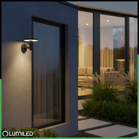 Lampa Ogrodowa Zewnętrzna Kinkiet Elewacyjny CCT LED 12W 3000-6500K IP65 CORTUS LUMILED