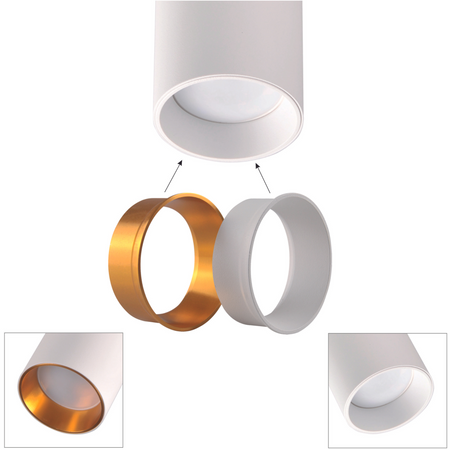 Zestaw Szyna Oświetleniowa Szynoprzewód 1m + 3x Reflektor Szynowy GU10 MARIBEL Biały + Złoty