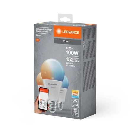 Żarówka LED E27 14W = 100W 1521lm CCT Ściemnialna SMART+ WiFi Classic Ledvance