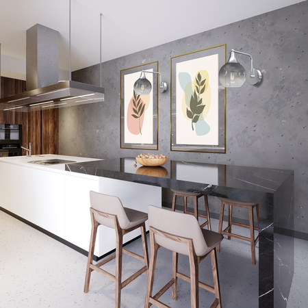 Lampa Ścienna Kinkiet MONTE Srebrna 1xE27 Milagro