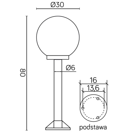 Lampa Ogrodowa Zewnętrzna Stojąca SŁUPEK Kule K 5002/3/K 300 E27 80cm Su-Ma