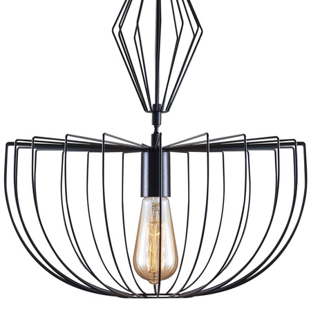 Lampa Sufitowa Wisząca Zwis E27 Czarna Jasmina Sanico Goldlux