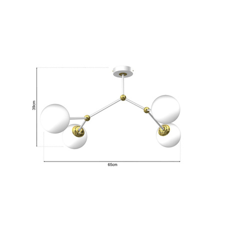 Lampa Sufitowa JOY Biała Złota 4xE14 Milagro