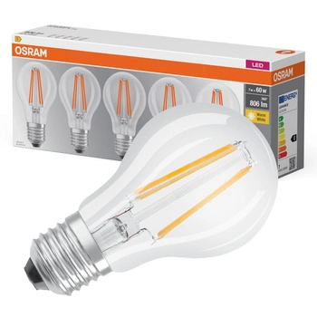 5x Żarówka LED A60 E27 6.5W = 60W 806lm 2700K Ciepła 300° BASE Osram